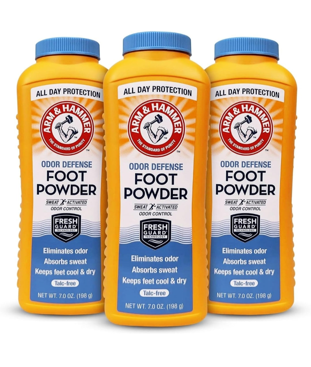 Arm & Hammer Foot Powder for Shoes & Feet, Talc-Free Odor & Moisture Control for Men & Women - 7oz (3 Pack)