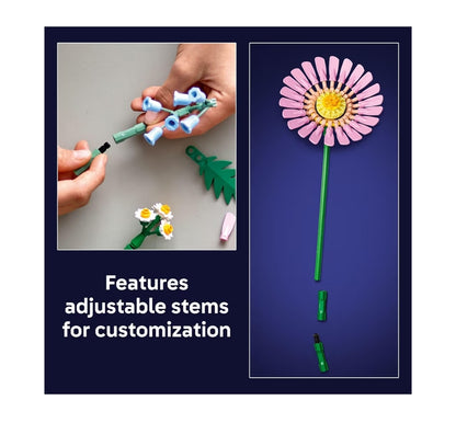 LEGO Botanicals Klein Sonniger Ruiker Blomstel DIY Blommerangskikking - Valse Blouklokkies, Tulp, Madeliefie, en Meer