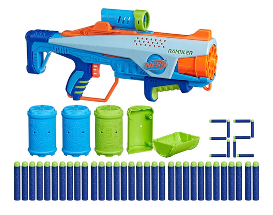 Nerf Blasters Elite Junior Rookie Pack Toy Foam Blaster, 32 Elite Darts, 4 Targets - Kids Outdoor Games