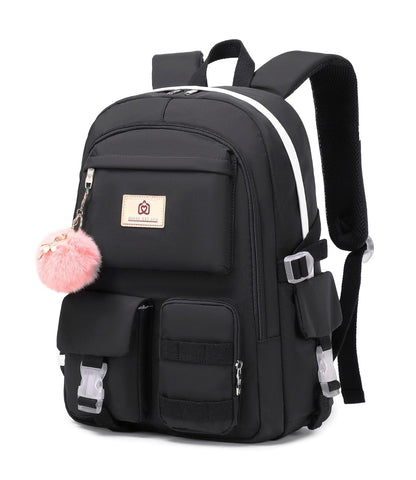Backpack for Girls Laptop Backpacks 15.6 Inch College Cute Bookbag Anti Theft Primary Elementary School Bag Casual Daypack for Students Teens Girl Women (Black)
