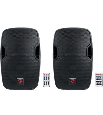 Rockville (2) BPA12 12" Professionele Aangedrewe 600 Watt DJ PA Luidsprekers met Bluetooth