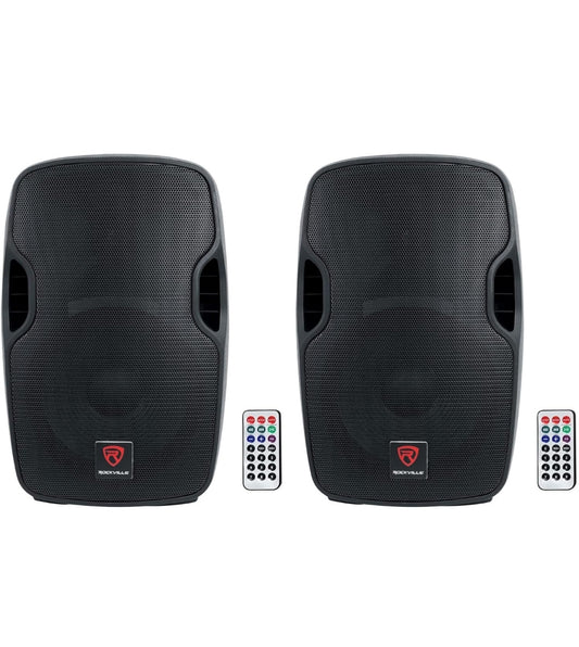 Rockville (2) BPA12 12" Professionele Aangedrewe 600 Watt DJ PA Luidsprekers met Bluetooth