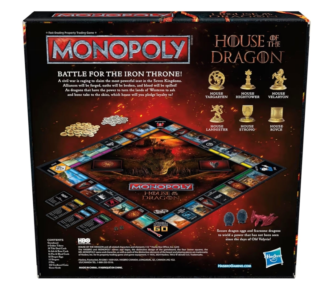Monopoly House of the Dragon Edition Board Game - Based on the Hit TV Series (Strategy Games)
