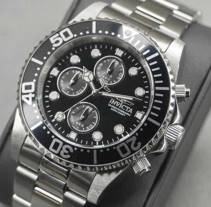 Invicta Men's 1768 Pro Diver Collection Stainless Steel Watch with Black Dial