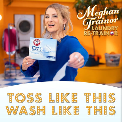 ARM & HAMMER Power Sheets Laundry Detergent, Fragrance Free, No Dyes or Perfumes - 60CT