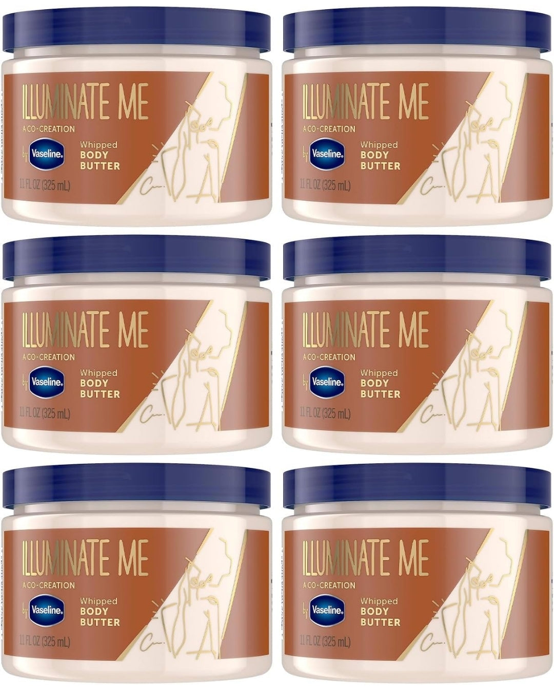 Vaseline Lotion - Illuminate Me Body Butter, Whipped Shea Butter Co-Created with Black Women for Luminous, Glowing Skin, Moisturizing Lotion for Extremely Dry Skin, Scented, 11 Oz Ea (Pack of 6)
