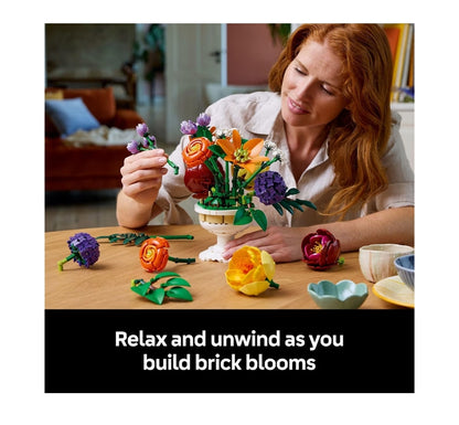 LEGO Botanicals Blommerangskikking Kunsmatige Blomme Boupakket Dekor vir Tafeluitstalling