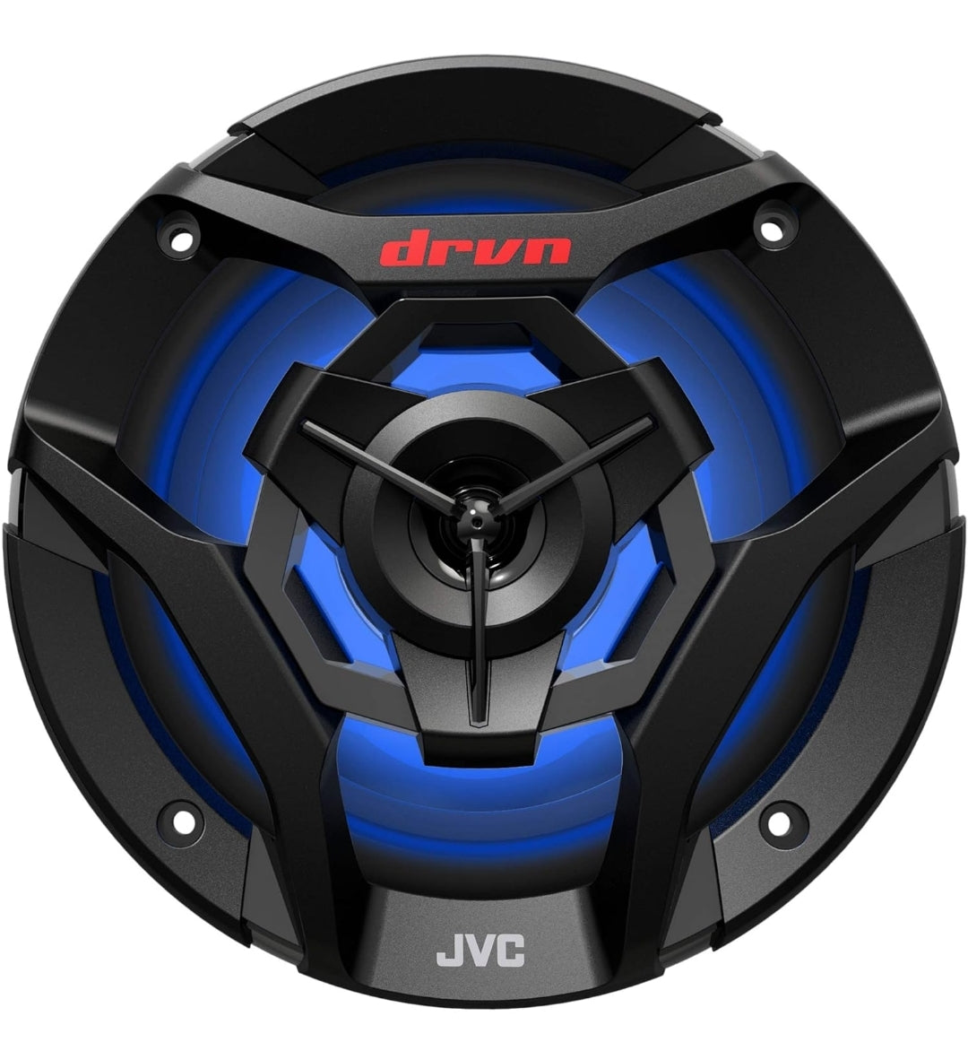 JVC CS-DR621MWL 6.5 Duim Motor & Marine, Motorsports, Motorklank Stereo 2-rigting Luidsprekers met Koel Ingeboude RGB LED-ligte, Weervast IPX5, 260 Watt, UV-beskermde Roosters Ingesluit - Wit