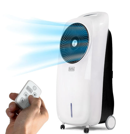 BLACK+DECKER Verdampingslugverkoeler - Draagbare Lugversorger Verkoelingswaaier met LED-skerm, Afstandbeheer, 2-liter Waterbak - Kompakte en Liggewig Ontwerp, Wit