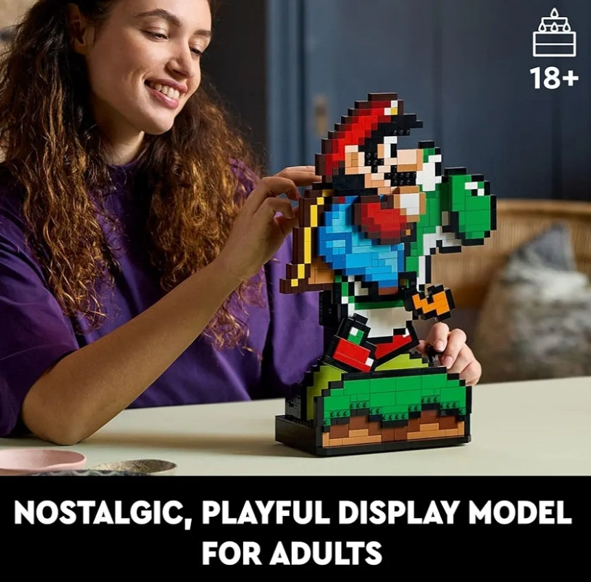 LEGO Super Mario World: Mario & Yoshi Boustelstel DIY Handwerk vir Aanhangers van Nintendo Speletjies