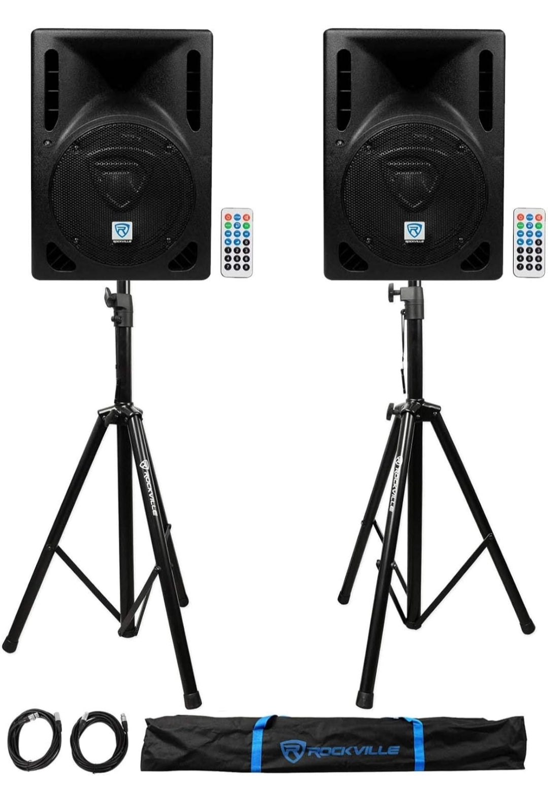 Rockville (2) RPG8BT 8" 800w Powered Bluetooth/USB DJ Speakers BUNDLE