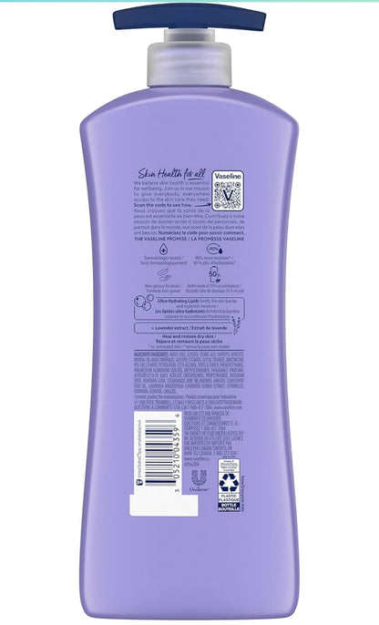 Vaseline Intensive Care Calm Healing Body Lotion 4 Count for Dry Skin Lotion Made with Ultra-Hydrating Lipids and Lavender Extract to Heal and Restore Dry Skin 20.3 Oz