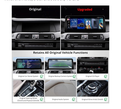 12.3" Androrid Hoofeenheid Versoenbaar met BMW 5 Reeks F10 F11 2011-2012 CIC Stelsel, 6G+128G, GPS-sporing, Draadlose CarPlay & Android Auto, Dubbele Bluetooth, 4G LTE