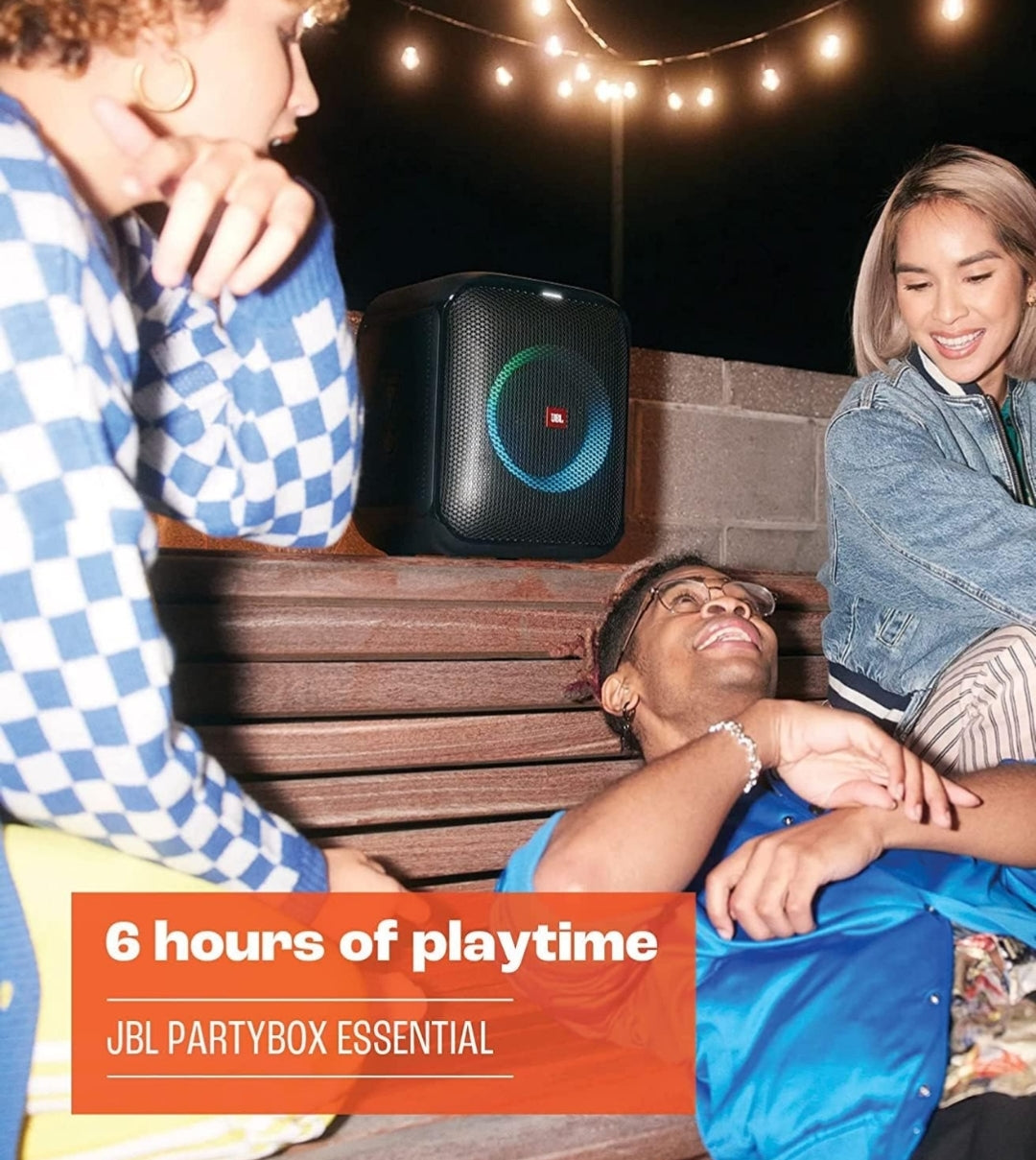JBL Partybox Encore Essential: 100W Sound, Built-in Dynamic Light Show, and Splash Proof - Black