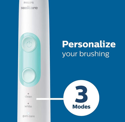 Philips Sonicare ProtectiveClean 5100 Herlaaibare Elektriese Tandeborsel, met Druksensor, 3 Skoonmaakmodusse, SmarTimer en QuadPacer Reiskas - Wit, Model HX6857/11