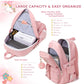 Backpack for Girls Laptop Backpacks 15.6 Inch College Cute Bookbag Anti Theft Primary Elementary School Bag Casual Daypack for Students Teens Girl Women (Pink)