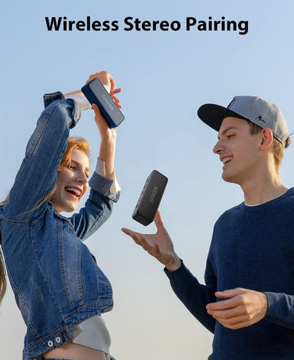 Anker Soundcore 2, 12W Dual-Driver, Portable Bluetooth Speakers for Daily Use, and Wireless, Extended Battery Life, 24-Hour Playtime, IPX7 Water Resistant, Built in Mic, 66 ft Bluetooth Range- Blue