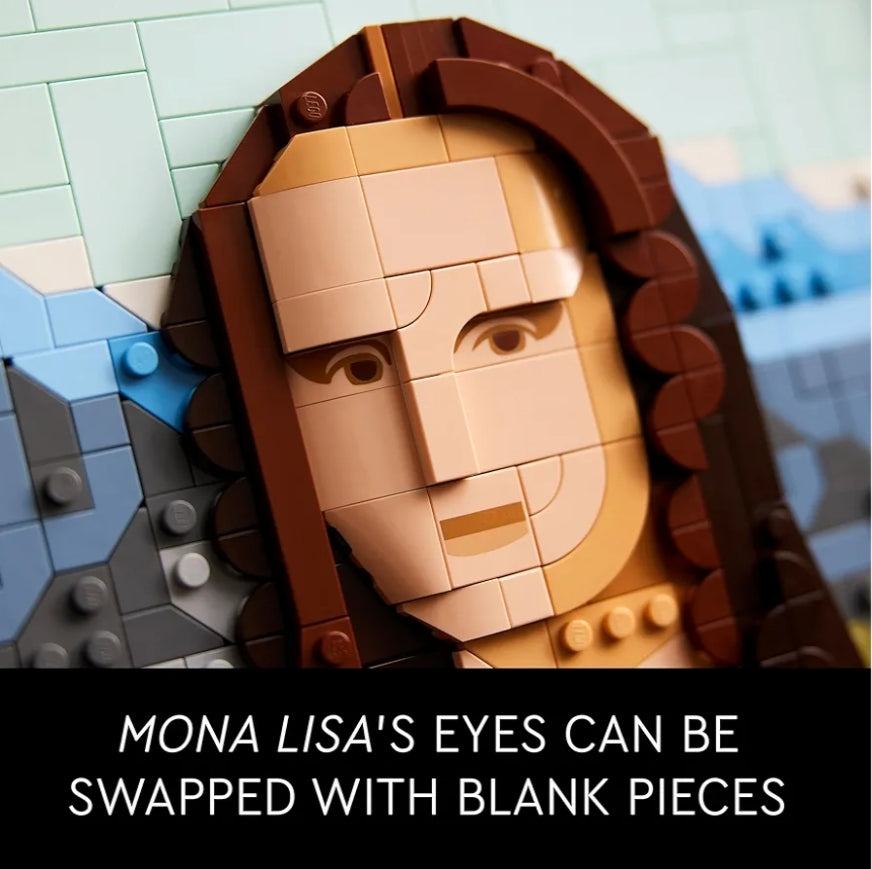 LEGO Kuns Mona Lisa-boustel - Leonardo da Vinci-muuruitstalling - Ideaal vir legkaart- en kunsgeesdriftiges - Sluit afneembare raam in