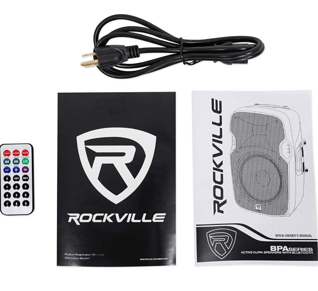 Rockville (2) BPA10 10" Professional Powered 400 Watt DJ PA Speakers w/Bluetooth