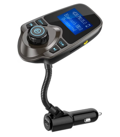 Bluetooth Motor-FM-sender Oudio-adapter Ontvanger Draadlose Handvrye Motorstel TF-kaart AUX 1.44 Skerm – Bruin