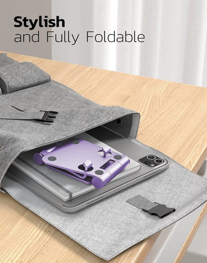 Dubbele Opvoubare Ten volle Verstelbare Opvoubare Foonstaander-dok versoenbaar met iPhone 11-17 Pro Max Xs Xr X 8, Nintendo Switch, Alle Fone - (Pers)