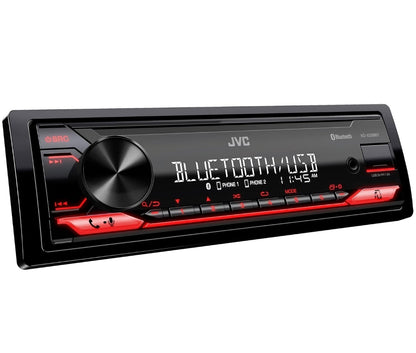 JVC KD-XD28BT Bluetooth Motorradio met USB-poort – AM/FM-radio, MP3-speler, hoëkontras-LCD, 50 Watt, Verwyderbare Voorpaneel – Enkel DIN – 13-band EQ