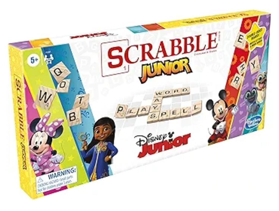 Hasbro Gaming Scrabble Junior: Disney Junior Edition Board Game for Kids - Double -Sided Game Board | Matching Word Game