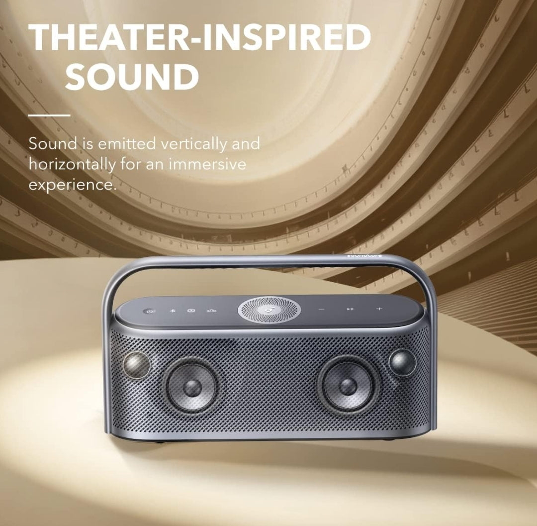Soundcore Motion X600 Portable Bluetooth Speaker with Spatial Audio, 50W Sound, IPX7 Waterproof, Pro EQ, AUX-in, for Home, Office, Backyard and Bathroom Use (Blue)