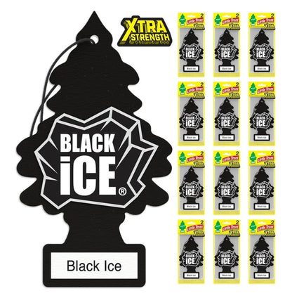 LITTLE TREES Kar Lugverfrisser Xtra Sterkte Langdurige Geur Ekstra Hupstoot - Black Ice (24)