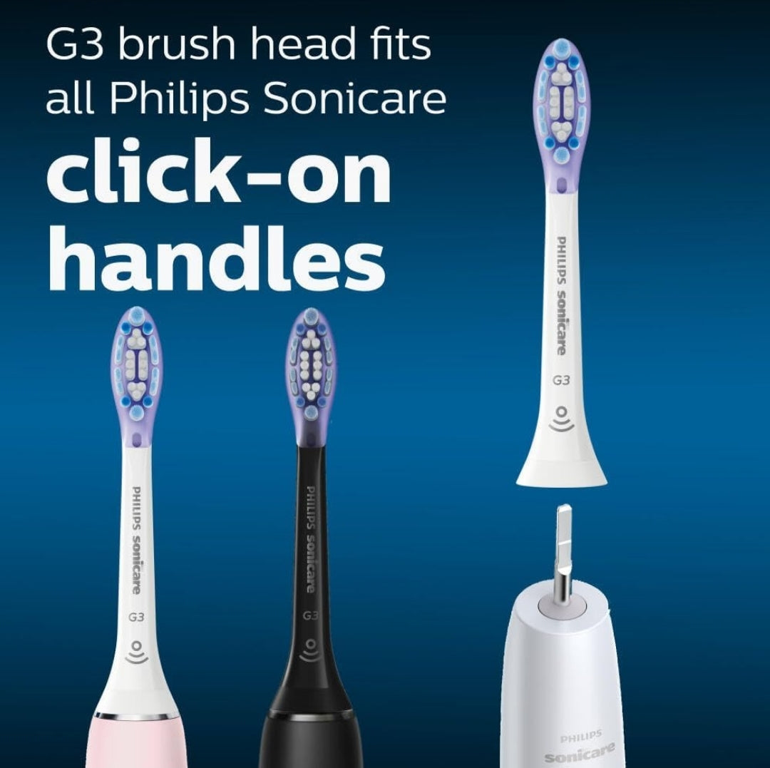 Philips Sonicare G3 2-in-1 Plaqueverwydering + Tandvleissorg Borselkoppe, Oorspronklike Vervangings Tandeborselkoppe (Wit) 2-pak, HX9052/65