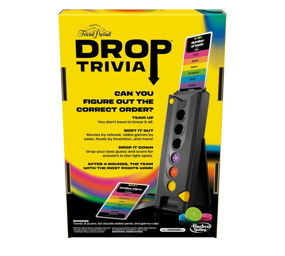 Hasbro Gaming Drop Trivia Game - Electronic Party Game with Voice and Sounds - 2 or More Players