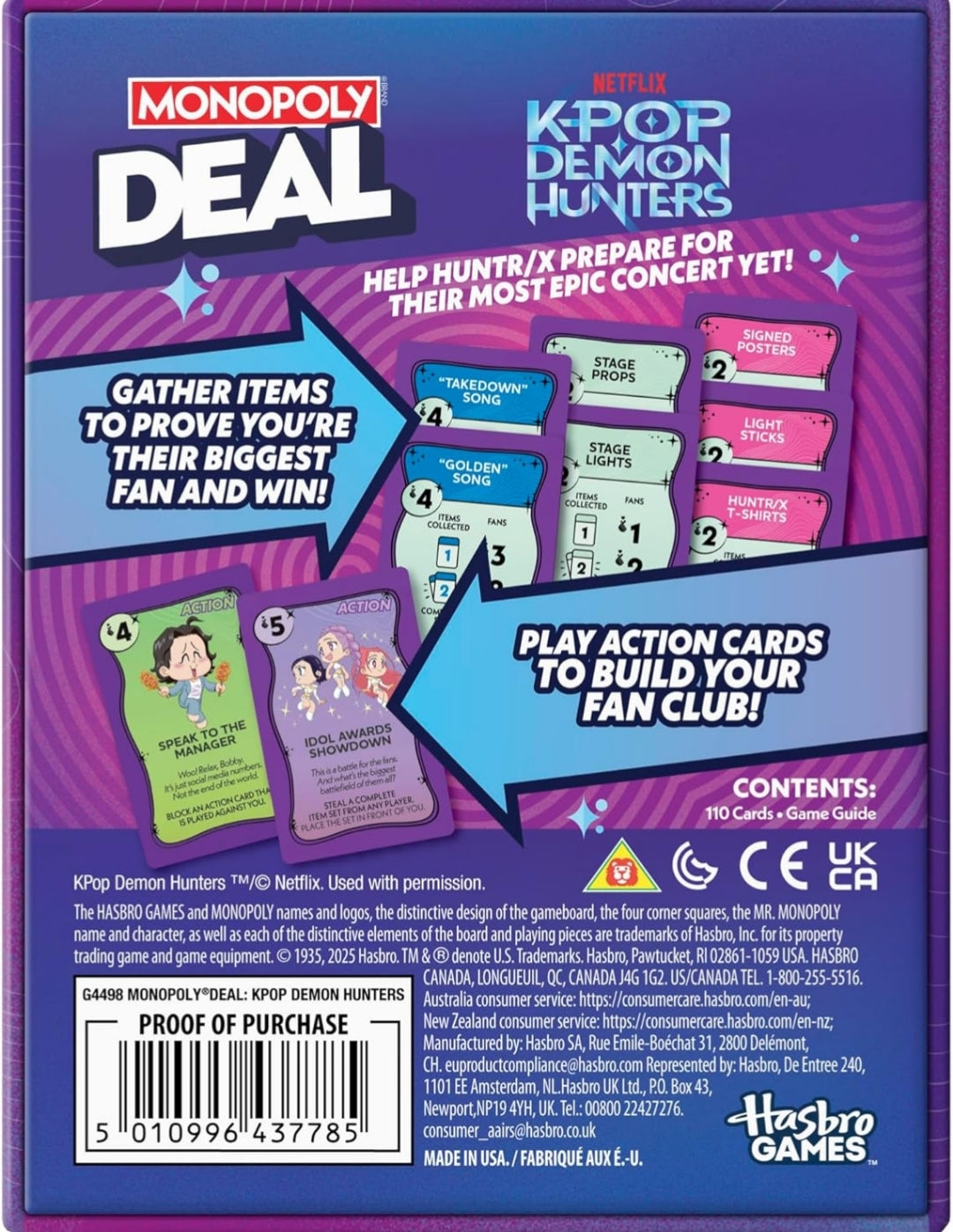 Monopoly Deal: Kpop Demon Hunters Card Game - Family Games (Kids, Tweens, Teens, and Adults - 2-5 Players - Ages 8+)