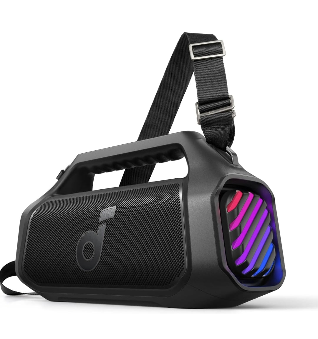 Soundcore Boom 2 Plus By Anker, Outdoor Speaker, 140W, 2+2 Channel, BassUp 2.0, 20H Playtime, Fast Charge, IPX7 Waterproof, RGB Lights, Power Bank, Bluetooth 5.3, Portable for Outdoors, Camping, Beach