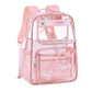 Clear Backpack for Girls Women Transparent Kids Elementary College School Bag Travel Laptop Backpacks Large Bookbags (Pink)