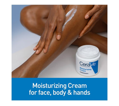 CeraVe Hydraterende Room, Liggaams- en Gesighidreermiddel vir Droë Vel m/ Hialuroonsuur en Skeramiede, Daaglikse Hidreermiddel (19 Oz)