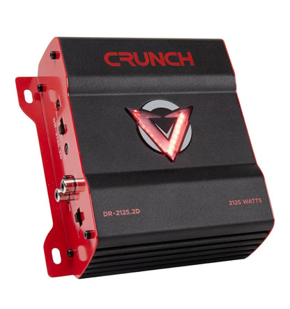 Crunch 2-kanaal Subwoofer Motorklank Versterker m/ Verstelbare Crossovers, Bassknoppie & Afstandbeheer - NUUT