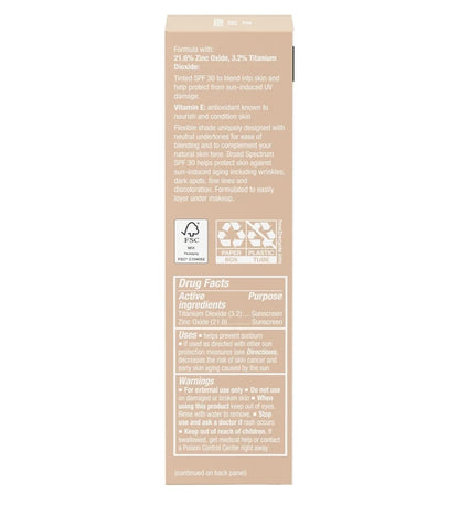 Neutrogena Purescreen+ Getinte Sonskerm vir Gesig met SPF 30 m/ Sinksoksied en Vitamien E, Waterbestand Lig- (1.1 fl oz)