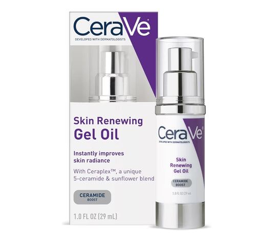 CeraVe Skin Renewing Gel Oil, daaglikse bevogtigende serum met CeraPlex en hialuroonsuur, jelbevogtiger - 29 ml