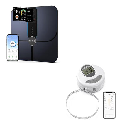 Smart Scale for Body Weight Fat, Bluetooth Smart Tape Measure with Lock Hook & Retractable Function