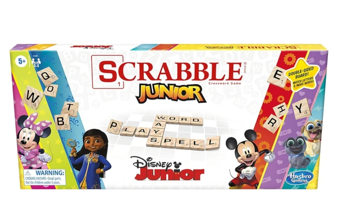 Hasbro Gaming Scrabble Junior: Disney Junior Edition Board Game for Kids - Double -Sided Game Board | Matching Word Game