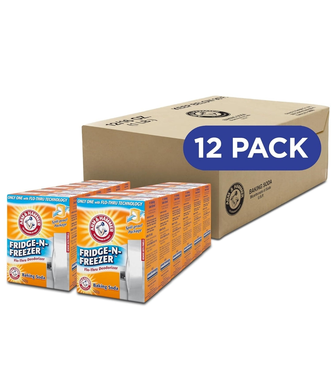 Arm & Hammer Baking Soda Fridge-n-Freezer Odor Absorber - Orange (14 oz) Pack of 12