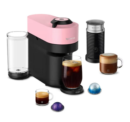 Nespresso Vertuo Pop+ Koffie- en Espressomasjien deur De'Longhi met Melkskuimer - Lekkergoedpienk