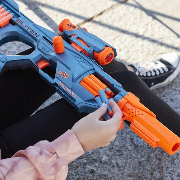 Nerf Elite 2.0 Eaglepoint RD-8 Blaster - Detachable Scope and Barrel, 16 Official Elite Darts