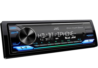 JVC KD-X480BHS Multimedia Motor Stereo, Enkel Din, Ingeboude Amazon Alexa, Bloutand Oudio en Hands-vry Oproepe, MP3, USB, AUX-in, AM/FM Radio Ontvanger, SiriusXM Gereed, HD Radio