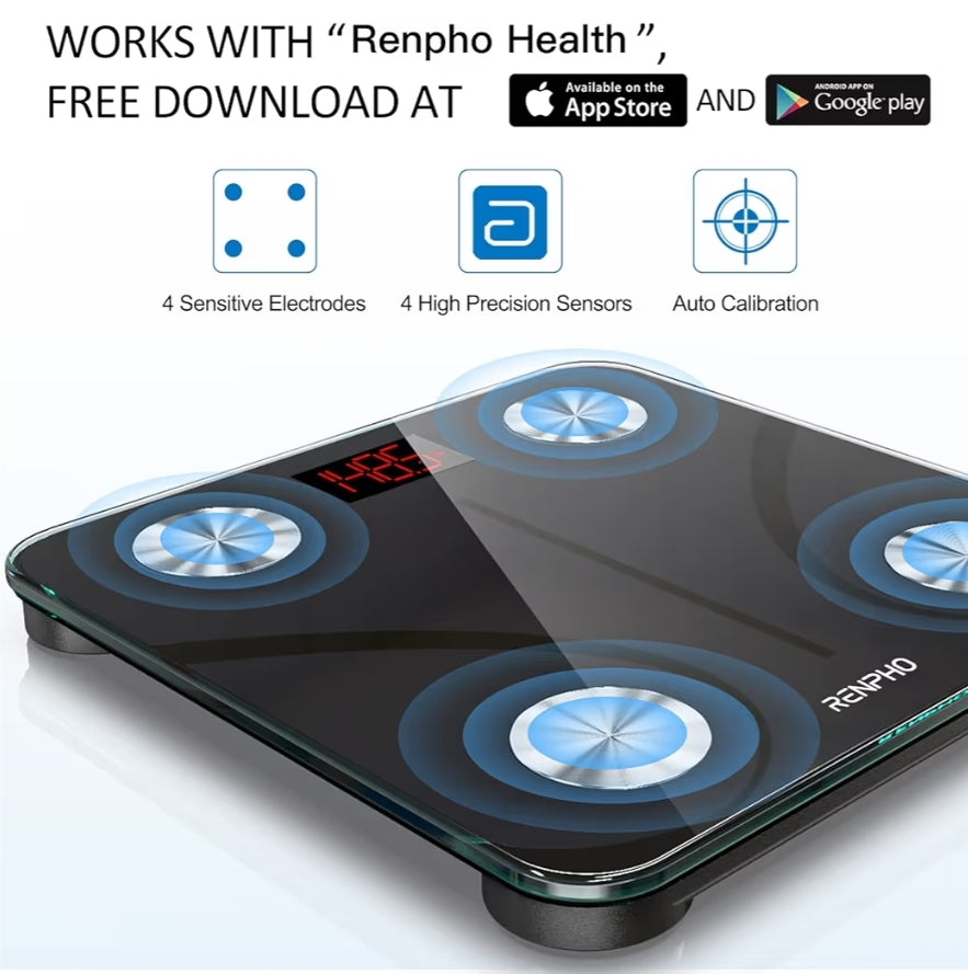 Bluetooth Digital Weight Scale,Smart Body Composition Analyzer with Smart Tape Measure Body with App