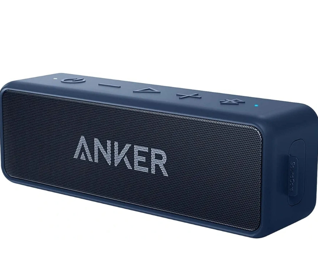Anker Soundcore 2, 12W Dual-Driver, Portable Bluetooth Speakers for Daily Use, and Wireless, Extended Battery Life, 24-Hour Playtime, IPX7 Water Resistant, Built in Mic, 66 ft Bluetooth Range- Blue
