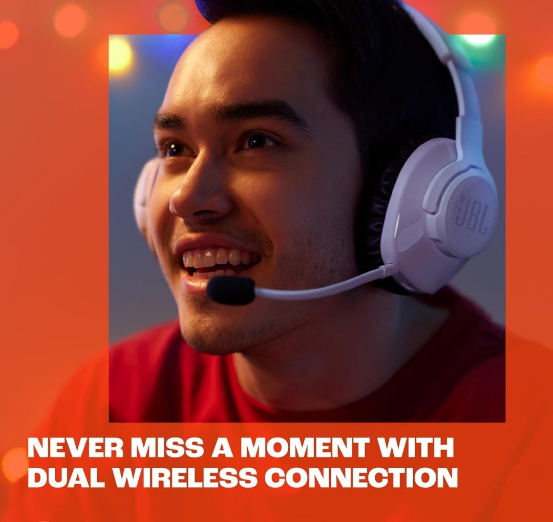 JBL Quantum 360P - Wireless Over-Ear Console Gaming Headset with Detachable Boom - (White)