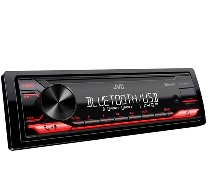 JVC KD-X280BT Bluetooth-motorstereo met USB-poort – AM/FM-radio, MP3-speler, hoëkontras-LCD, 50 Watt, afneembare voorpaneel – Enkel DIN – 13-band EQ