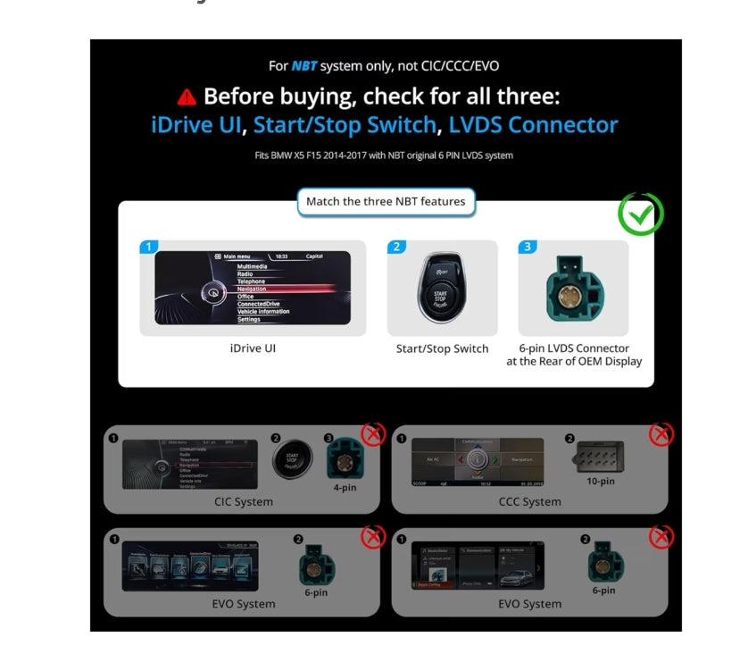 12.3" Android-motorstereo versoenbaar met BMW X5-reeks F15 2014-2017 NBT-stelsel, 6G+128G, AI DriveChat, Dubbele Bluetooth, 4G LTE, Draadlose CarPlay & Android Auto