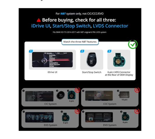 12.3" Android Car Stereo Compatible w/ BMW X5 Series F15 2014-2017 NBT System, 6G+128G, AI DriveChat, Dual Bluetooth, 4G LTE, Wireless CarPlay & Android Auto